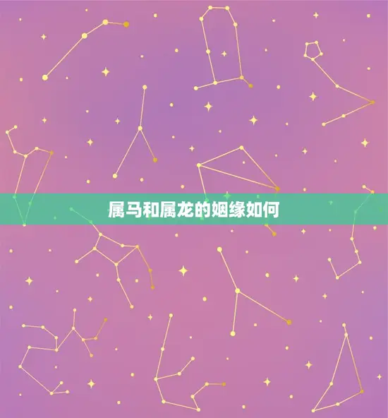 属马和属龙的姻缘如何