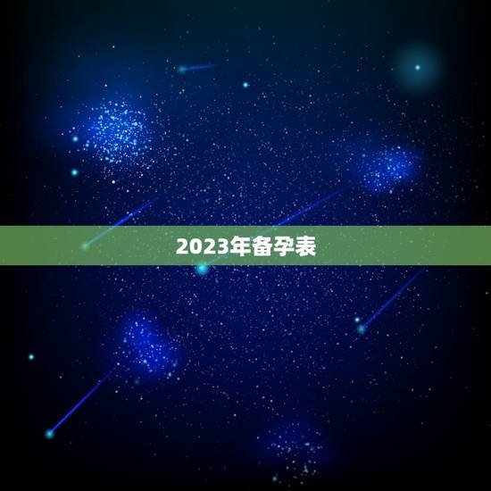 2023年备孕表