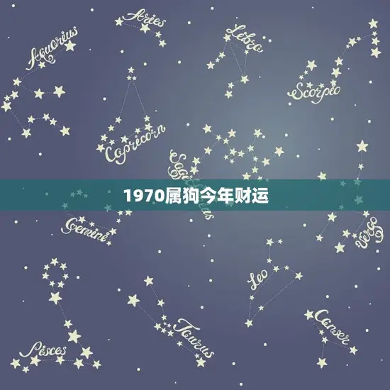 1970属狗今年财运