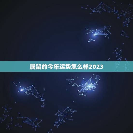 属鼠的今年运势怎么样2023，属鼠人2023年每月运势运程每月