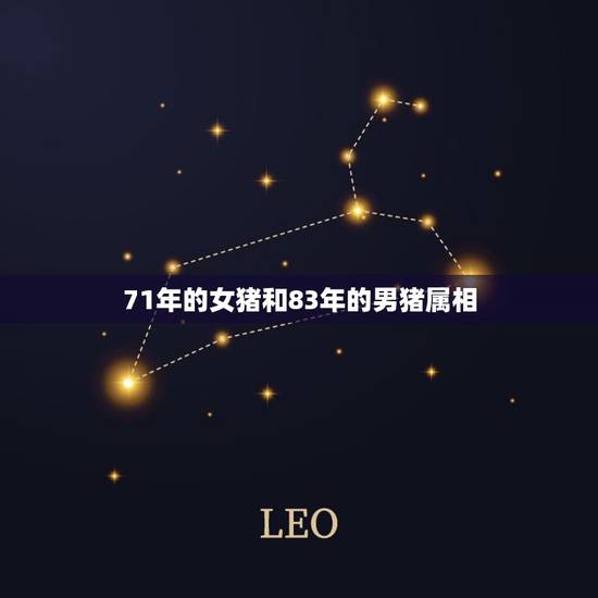 71年的女猪和83年的男猪属相，1971年属猪的男人娶1983年属猪的