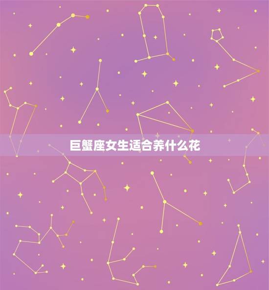 巨蟹座女生适合养什么花，巨蟹女的专属代表花