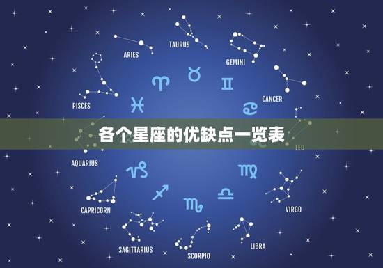各个星座的优缺点一览表，十二星座的缺点优点是什么