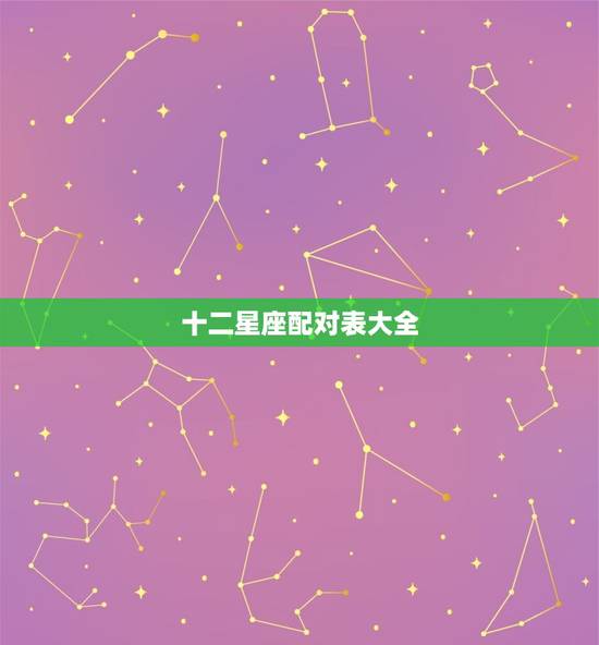 十二星座配对表大全，十二星座配对测试爱情