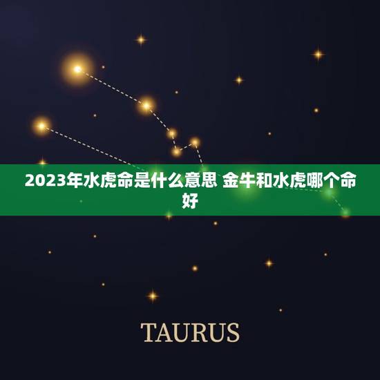 2023年水虎命是什么意思 金牛和水虎哪个命好