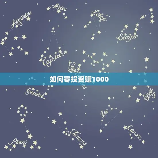 如何零投资赚1000