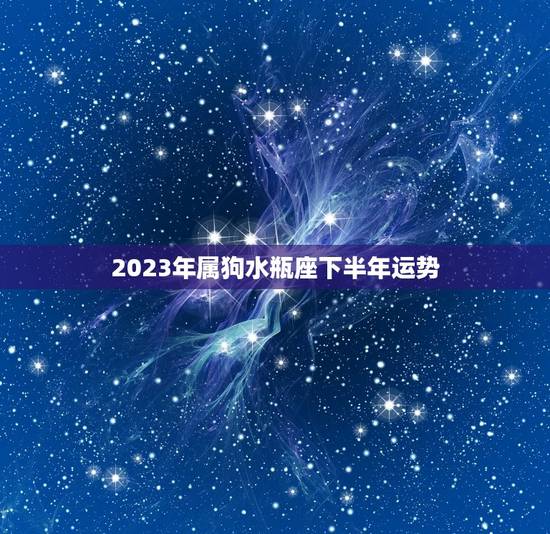 2023年属狗水瓶座下半年运势
