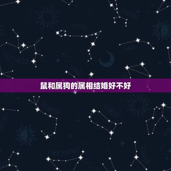 鼠和属狗的属相结婚好不好，属鼠男生和属狗女生婚姻配吗