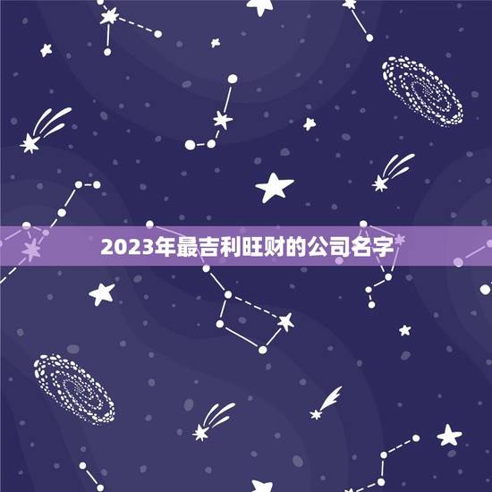2023年最吉利旺财的公司名字，2023年最吉利旺财的公司名字水产品
