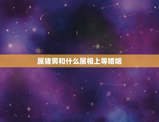 属猪男和什么属相上等婚姻，属猪的男人和属什么的女人最相配