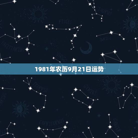 1981年农历9月21日运势