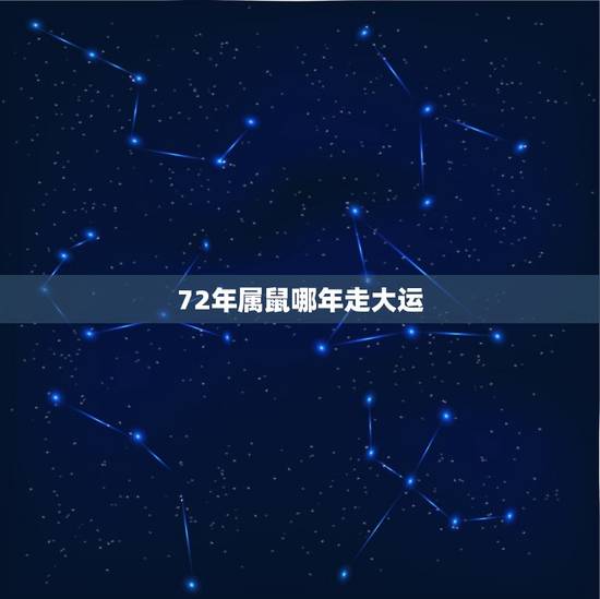 72年属鼠哪年走大运 属鼠的人事业如何呢