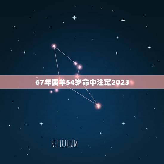 67年属羊54岁命中注定2023，67年属羊女54岁后命运