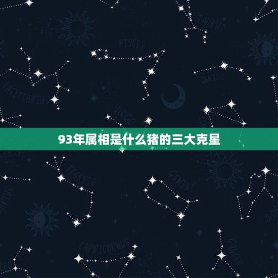 93年属相是什么猪的三大克星，属猪人要远离哪些生肖