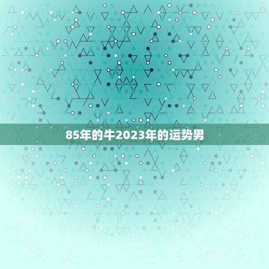 85年的牛2023年的运势男，属牛2023年犯太岁吗，属牛人值太岁怎样