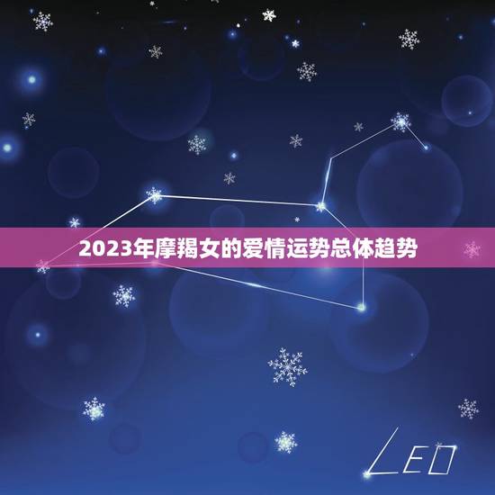 2023年摩羯女的爱情运势总体趋势