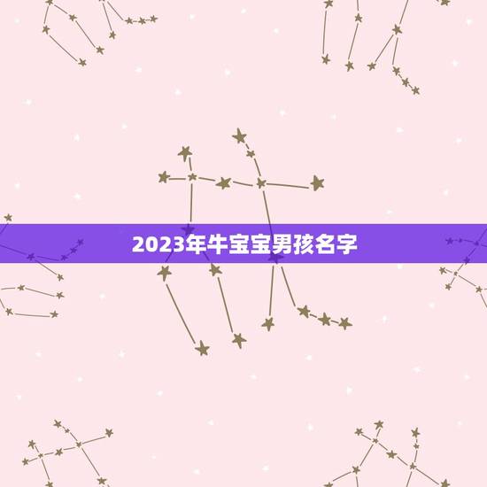 2023年牛宝宝男孩名字，2023年牛宝宝取什么名字好