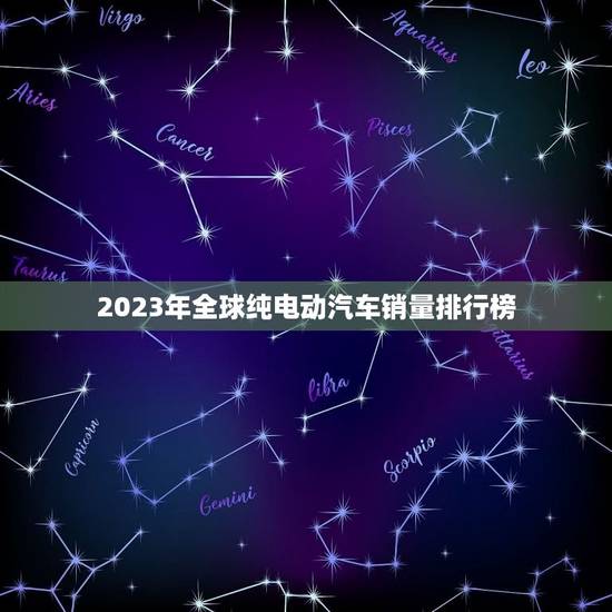 2023年全球纯电动汽车销量排行榜