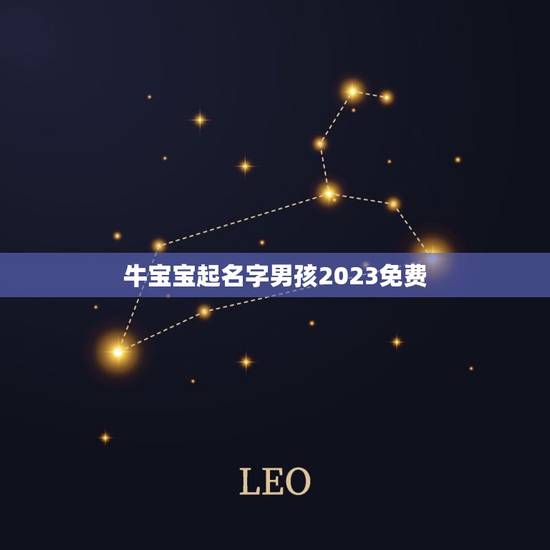 牛宝宝起名字男孩2023免费，牛年宝宝名字大全2023有寓意