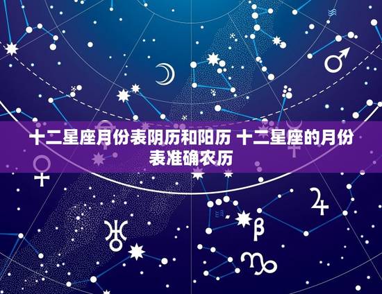 十二星座月份表阴历和阳历 十二星座的月份表准确农历
