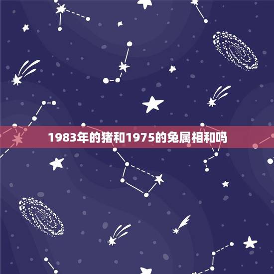 1983年的猪和1975的兔属相和吗，83年的男猪和75年的女兔能够在