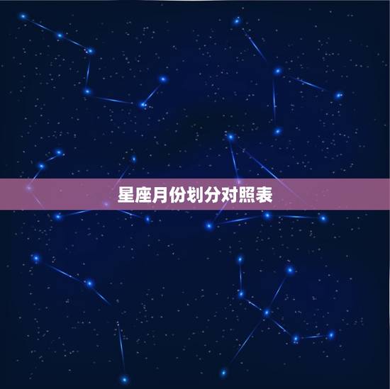 星座月份划分对照表，十二星座分别对应几月