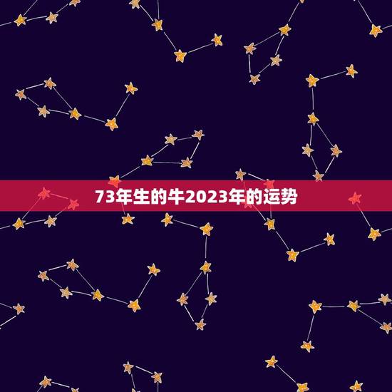 73年生的牛2023年的运势