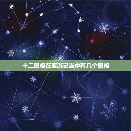 十二属相在西游记当中有几个属相，十二生肖中有几个是西游记中的人物