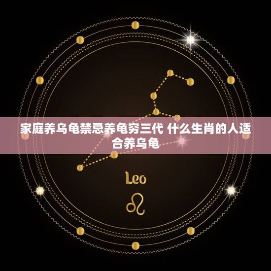 家庭养乌龟禁忌养龟穷三代 什么生肖的人适合养乌龟