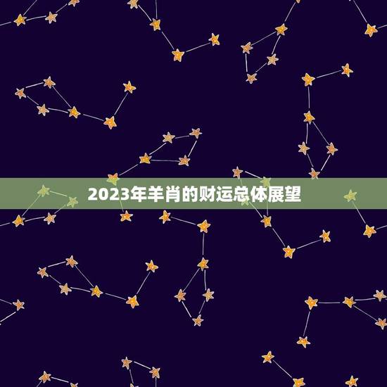 2023年羊肖的财运总体展望