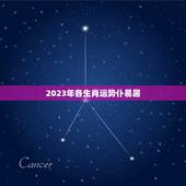 2023年各生肖运势仆易居，2023年各生肖运势及运程