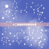 十二星座的月份表及特点，十二星座的特点是什么