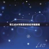 带三点水字寓意好的名字猪属相，三点水加个猪读什么。