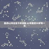 属虎62年出生今年运程 62年属虎59岁有一灾