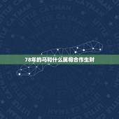 78年的马和什么属相合作生财，属马的人宜与什么属相合伙做生意