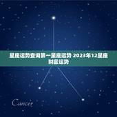 星座运势查询第一星座运势 2023年12星座财富运势