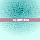 十二生肖婚配相生口诀，十二生肖配对