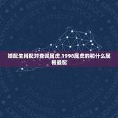 婚配生肖配对查询属虎 1998属虎的和什么属相最配