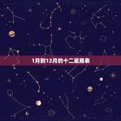 1月到12月的十二星座表，音乐到十二月是什么星座