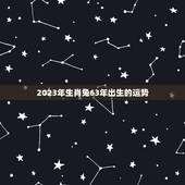 2023年生肖兔63年出生的运势