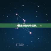 12星座的配对情侣表，十二星座配对表查询