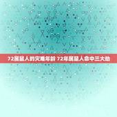 72属鼠人的灾难年龄 72年属鼠人命中三大劫