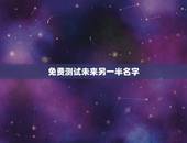 免费测试未来另一半名字，免费测试未来对象名字