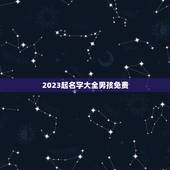 2023起名字大全男孩免费，起名字2023免费八字起名？