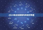 2023年出生属相与年龄对照表，2023属狗的年龄表