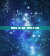 摩羯座2023年12月求职运势，2023年木星进入白羊座