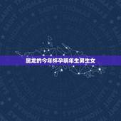 属龙的今年怀孕明年生男生女，推算1988年属龙明年怀孕可否生男孩