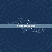 1到12月份星座表，星座月份表万年历