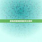 属相虎能做属相蛇的女婿吗，生肖老虎和蛇能不能配对