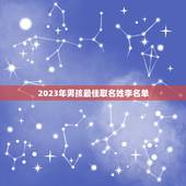 2023年男孩最佳取名姓李名单，老师，请帮我孩子取个好听霸气有寓意的名